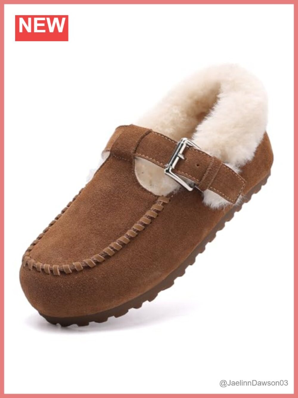 Women's Fur Lined Loafers Winter Warm Slip-On Suede Shoes Cozy Walking Flats